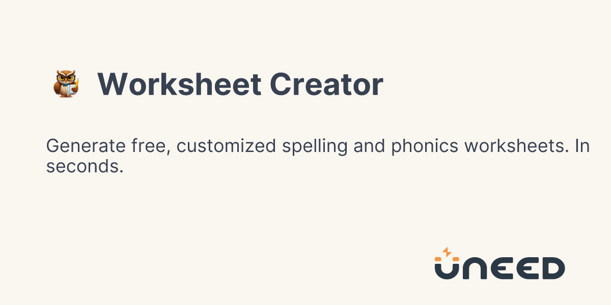 Worksheet Creator On Uneed Uneed