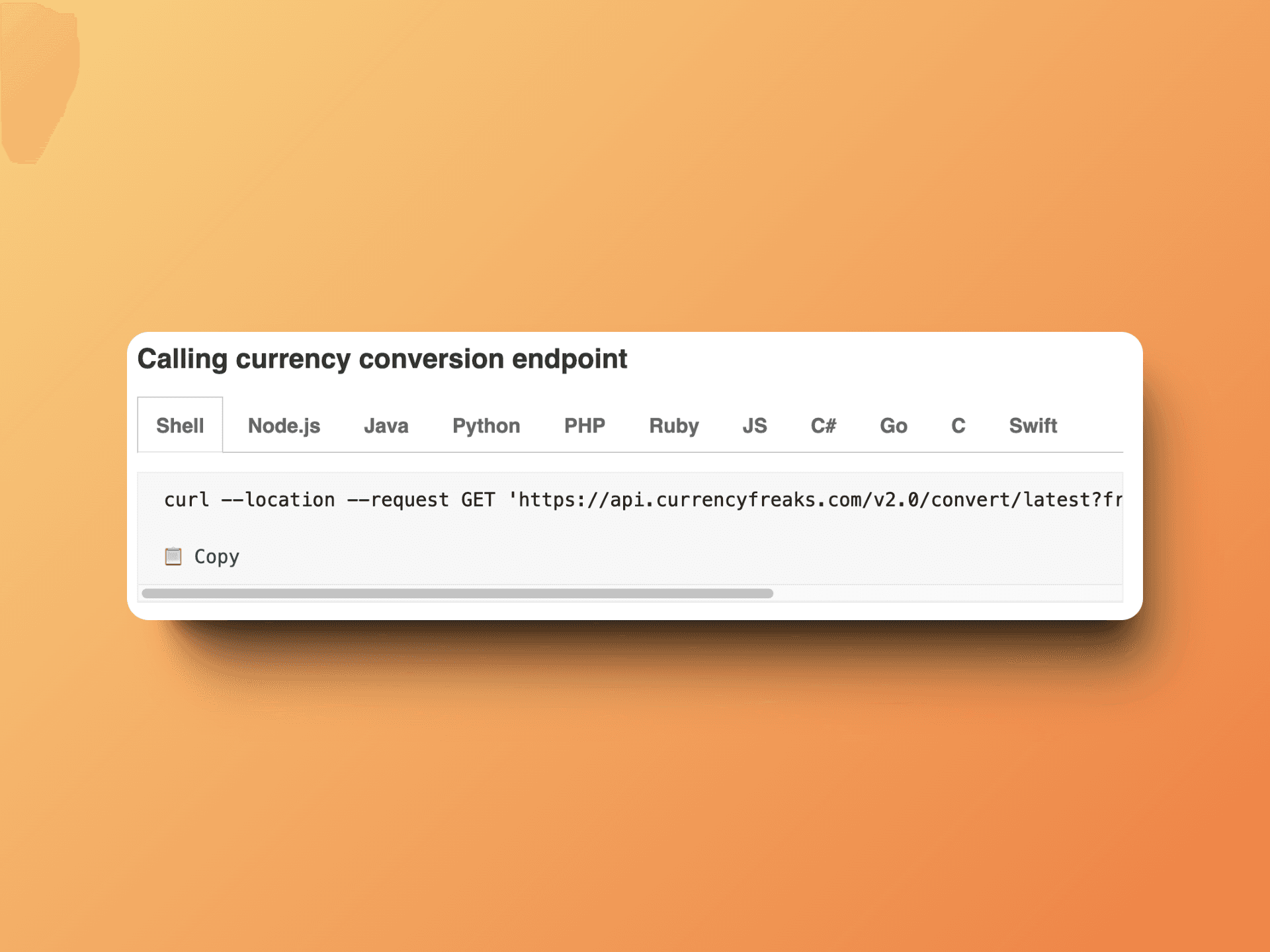 CurrencyFreaks Curl request