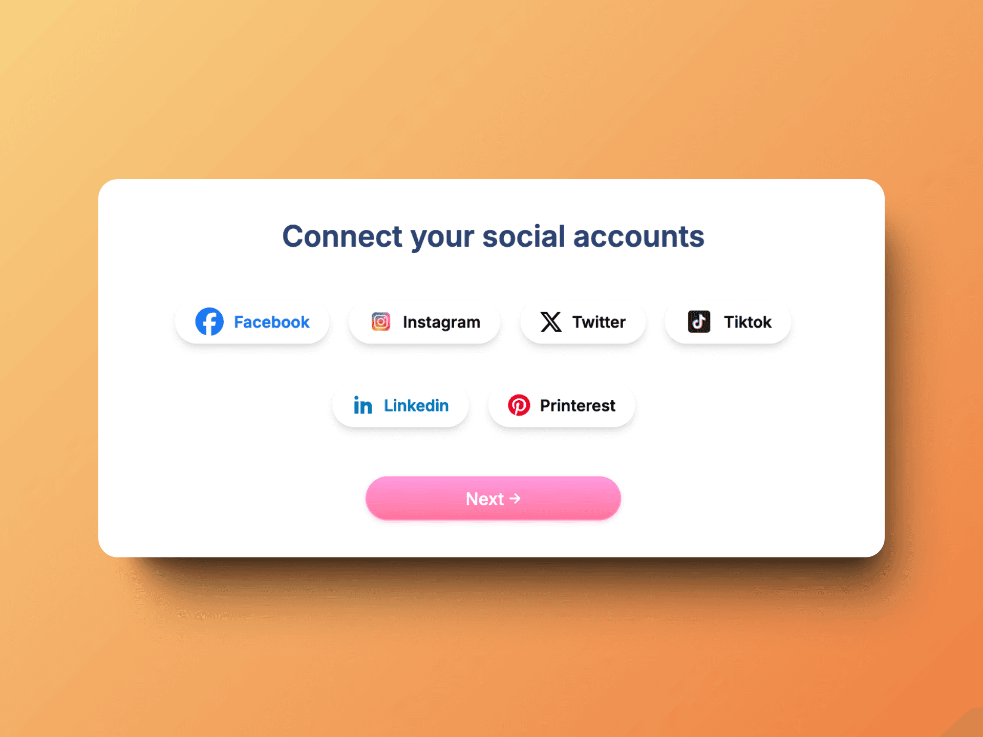 Select the socials we want