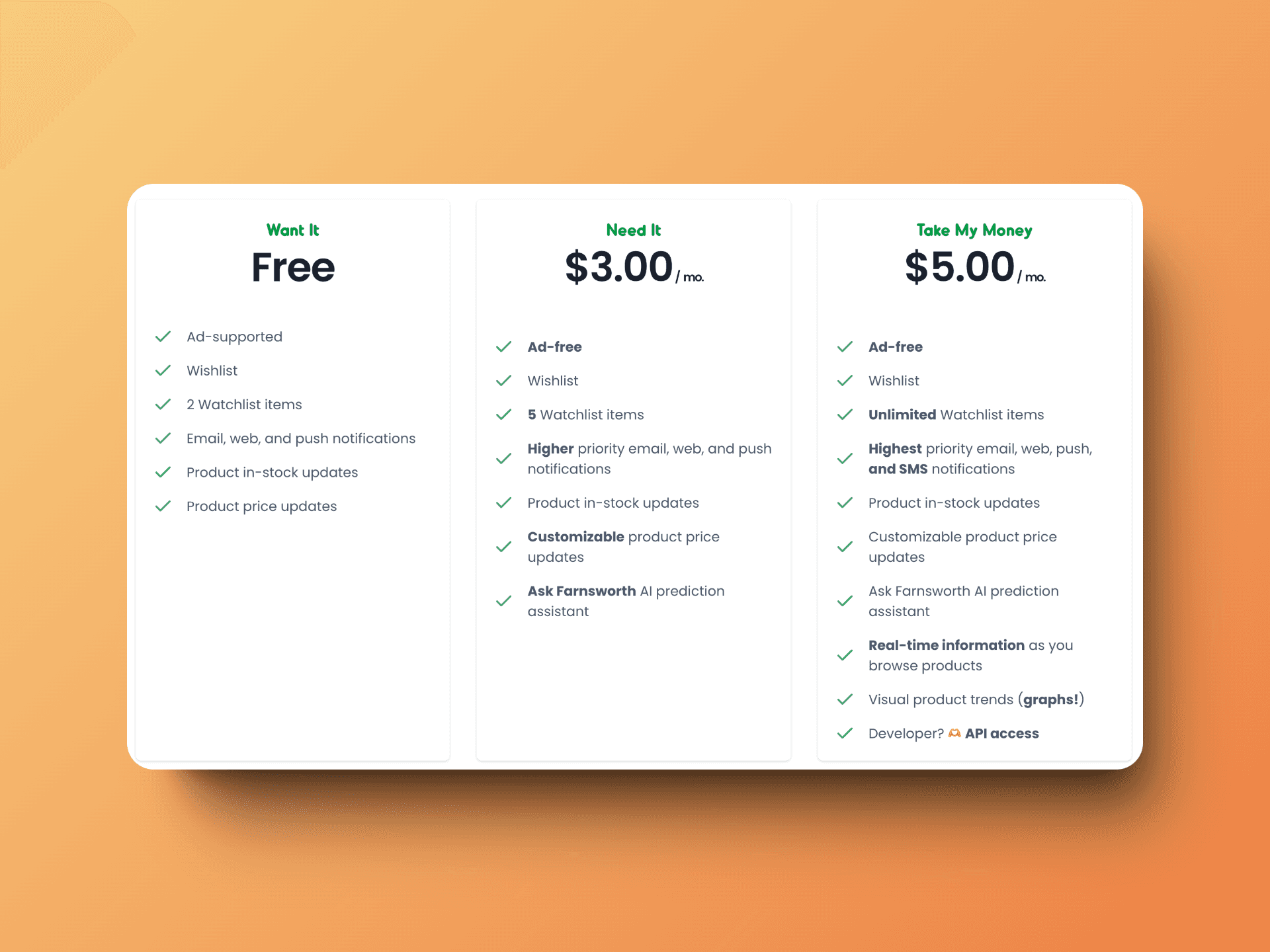 Simple and affordable pricing tiers
