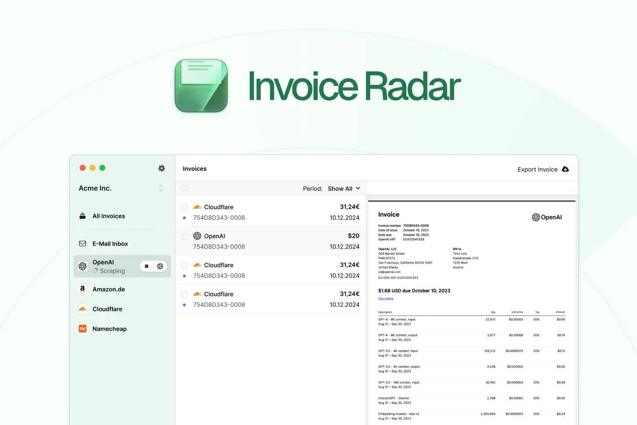 Invoice Radar screenshot 1
