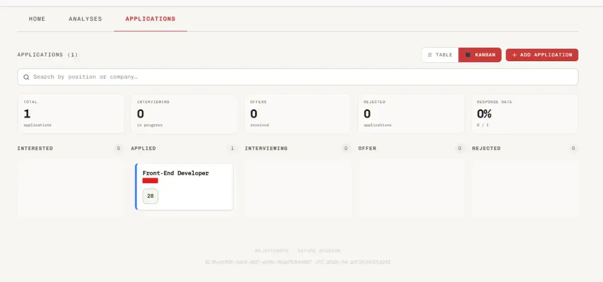 RejectCheck screenshot 2
